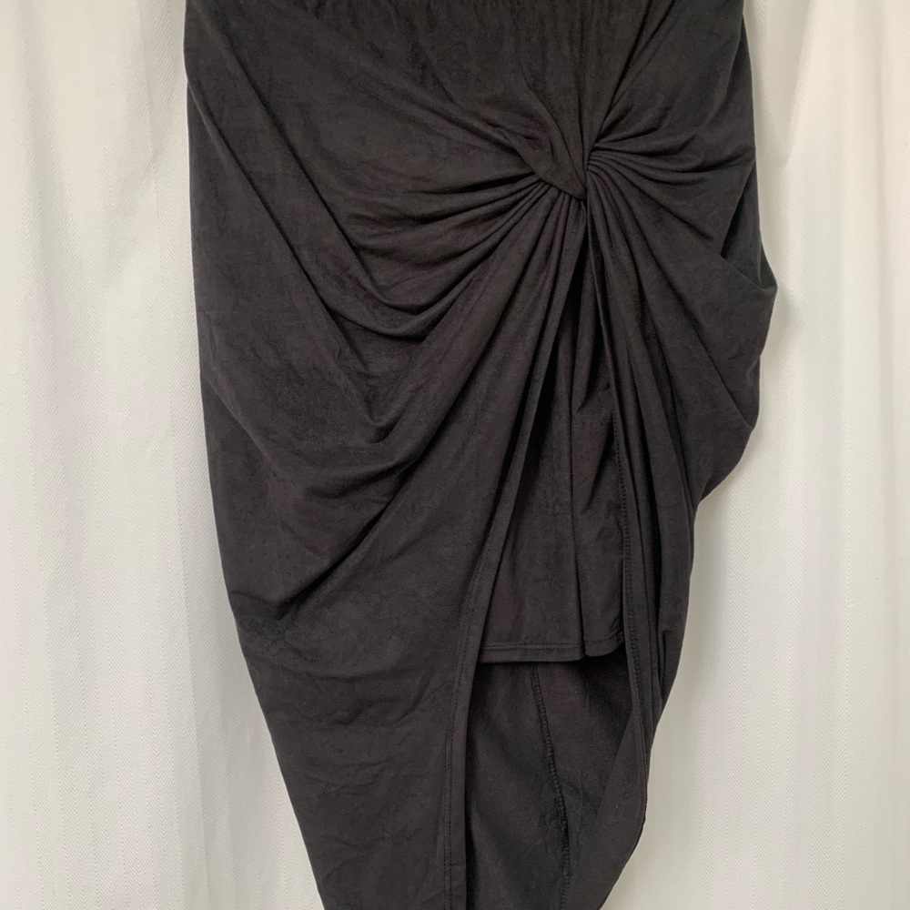 Womens suede high Lo pencil skirt